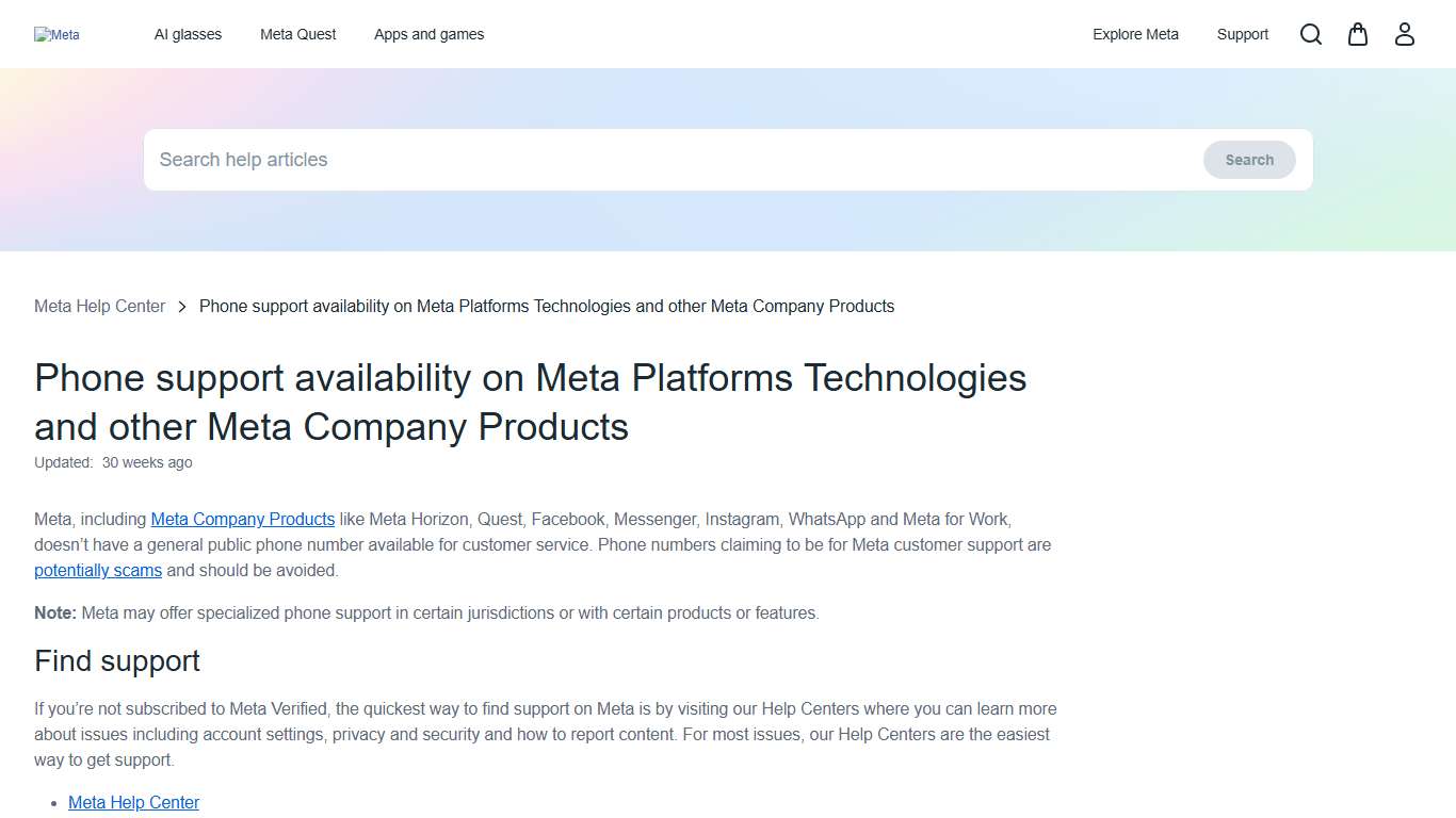 Phone support availability on Meta Platforms Technologies and other Meta Company Products Meta Help Center Meta Store